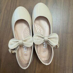 Kids Neutral Ballet Slipper With Bow-Link Comfort